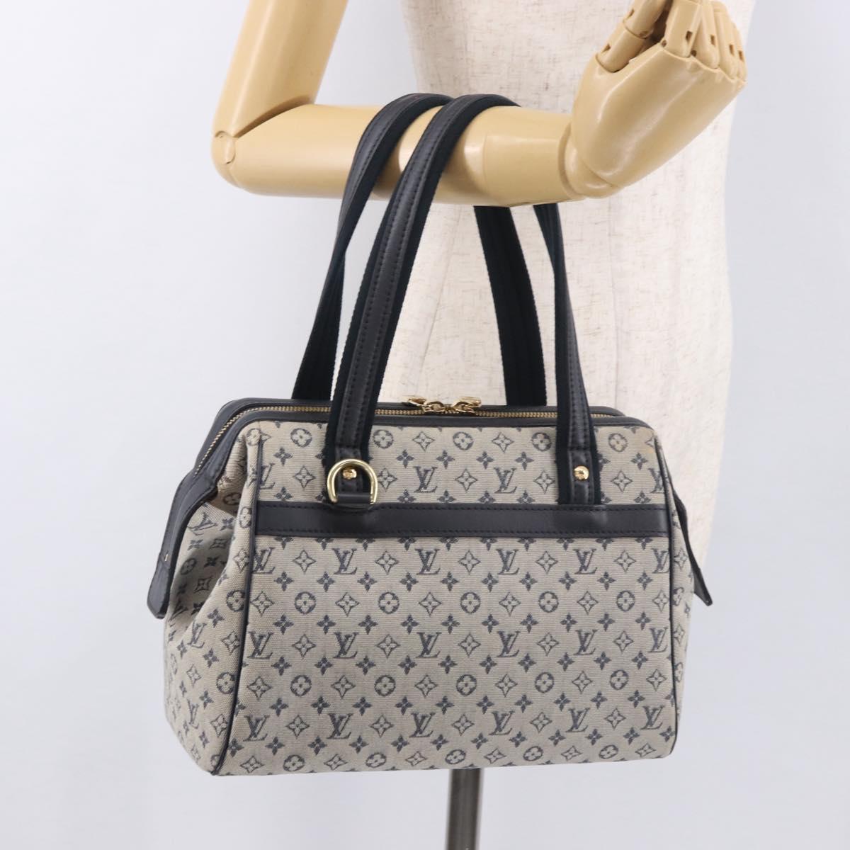 LOUIS VUITTON Monogram Mini Josephine PM Hand Bag Blue M92049 LV Auth ep14664A