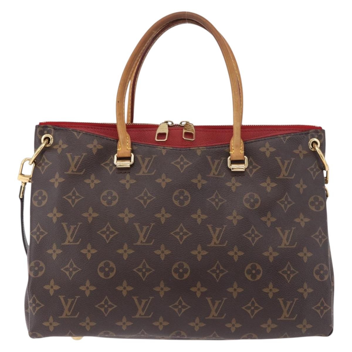 LOUIS VUITTON Monogram Pallas MM Hand Bag 2way Red M41175 LV Auth ep14670A