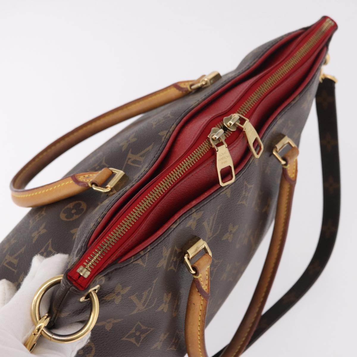 LOUIS VUITTON Monogram Pallas MM Hand Bag 2way Red M41175 LV Auth ep14670A