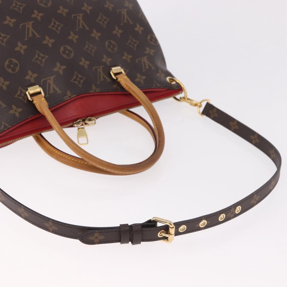LOUIS VUITTON Monogram Pallas MM Hand Bag 2way Red M41175 LV Auth ep14670A