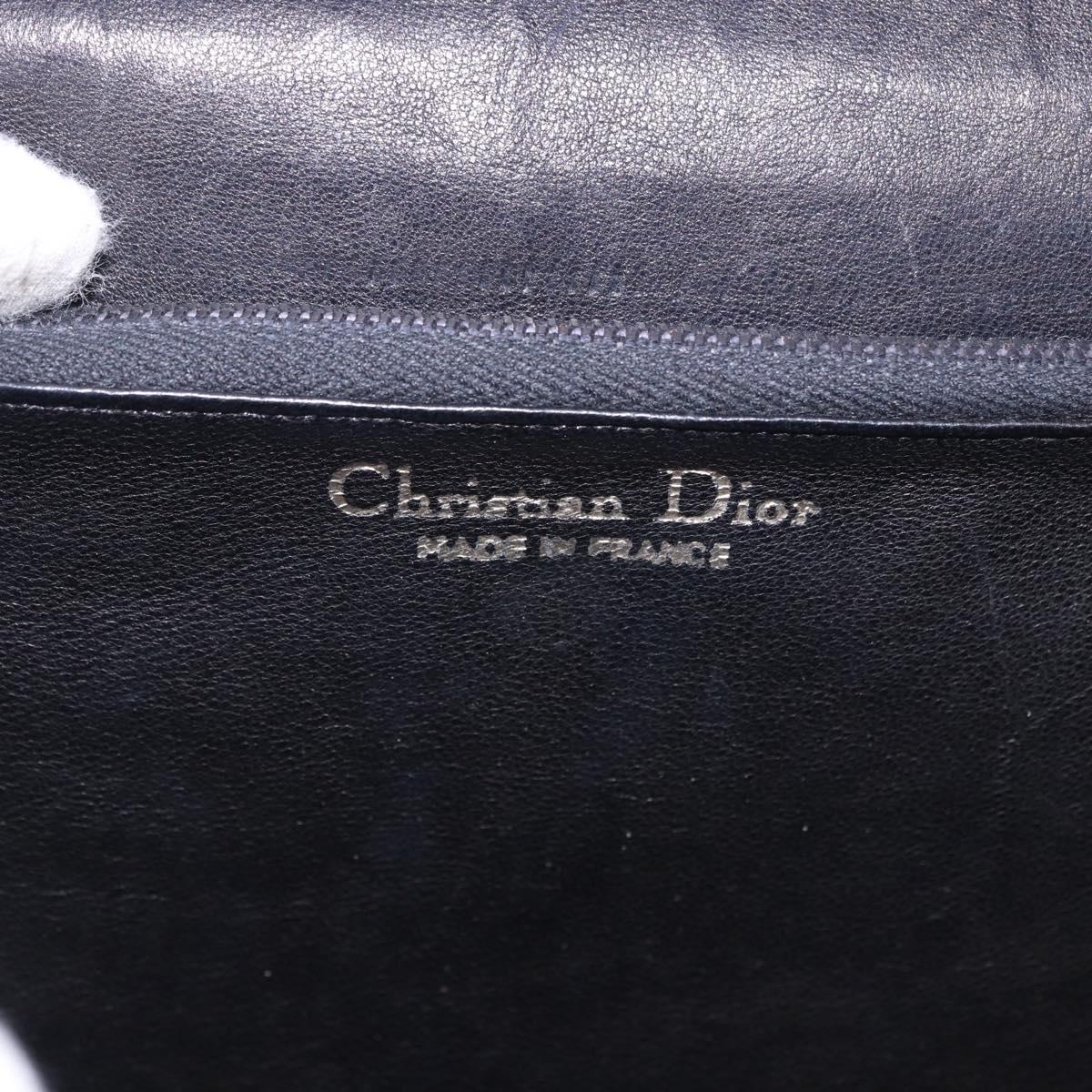 Christian Dior Hand Bag Leather Black Gold Auth ep14672