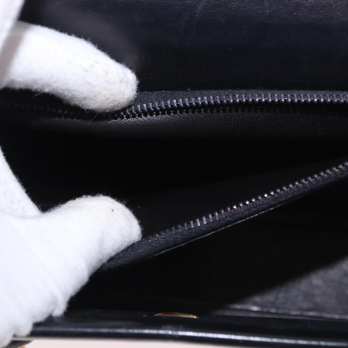 Christian Dior Hand Bag Leather Black Gold Auth ep14672