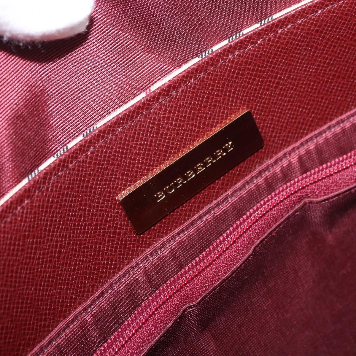 BURBERRY Nova Check Hand Bag Canvas Beige Gold Auth ep14673