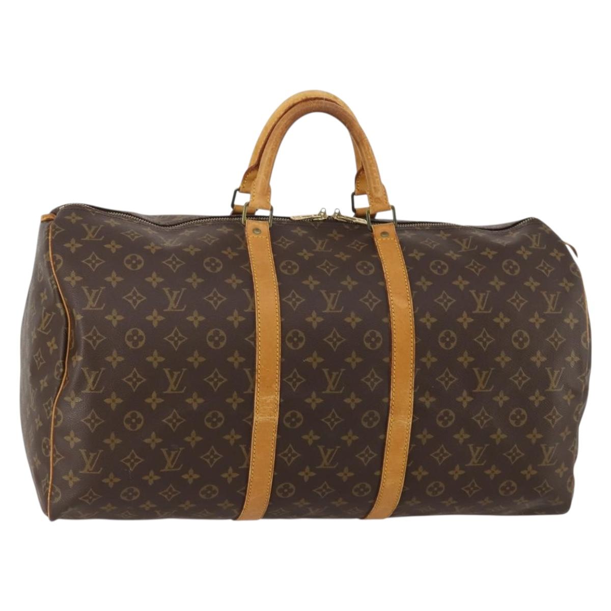 LOUIS VUITTON Monogram Keepall 55 Boston Bag M41424 LV Auth ep14676