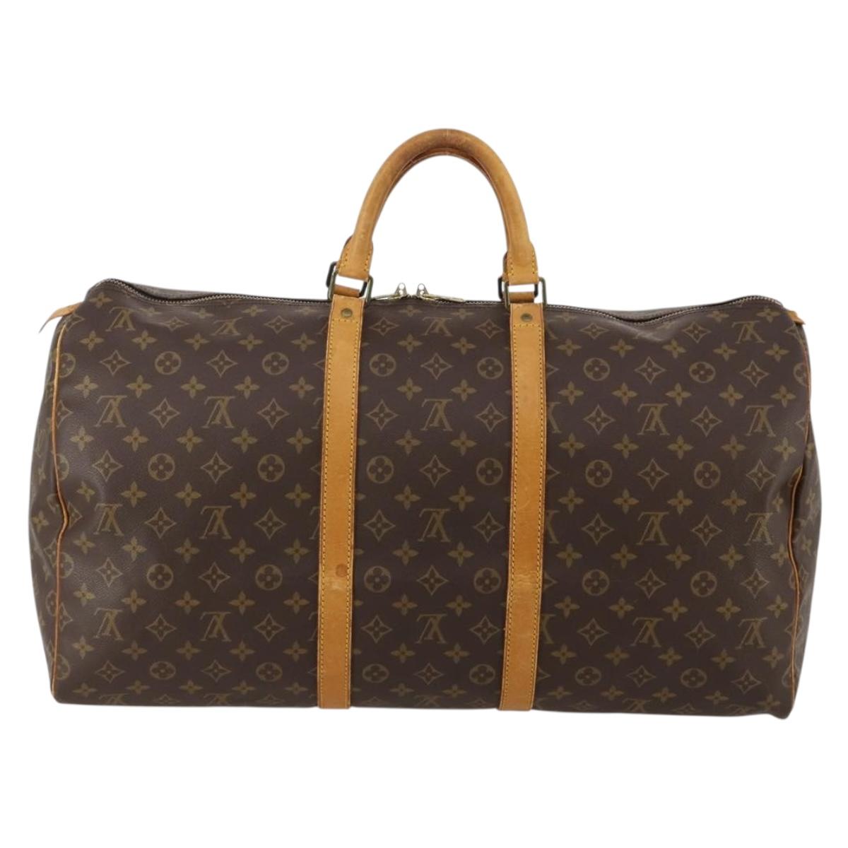 LOUIS VUITTON Monogram Keepall 55 Boston Bag M41424 LV Auth ep14676