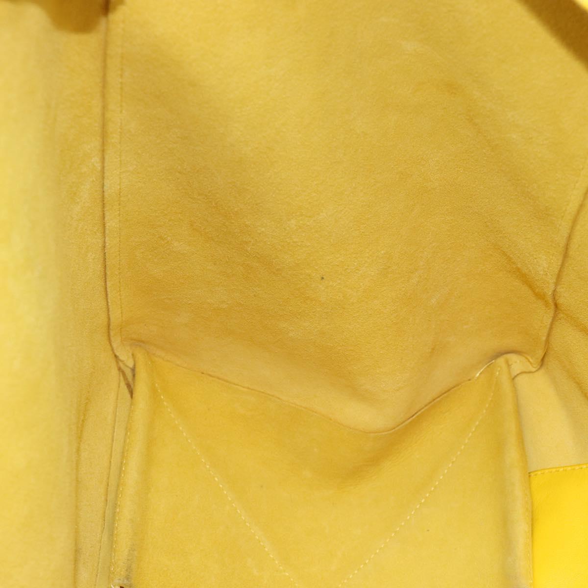 CELINE Horizontalkava Tote Bag Leather Yellow Gold Auth ep14681