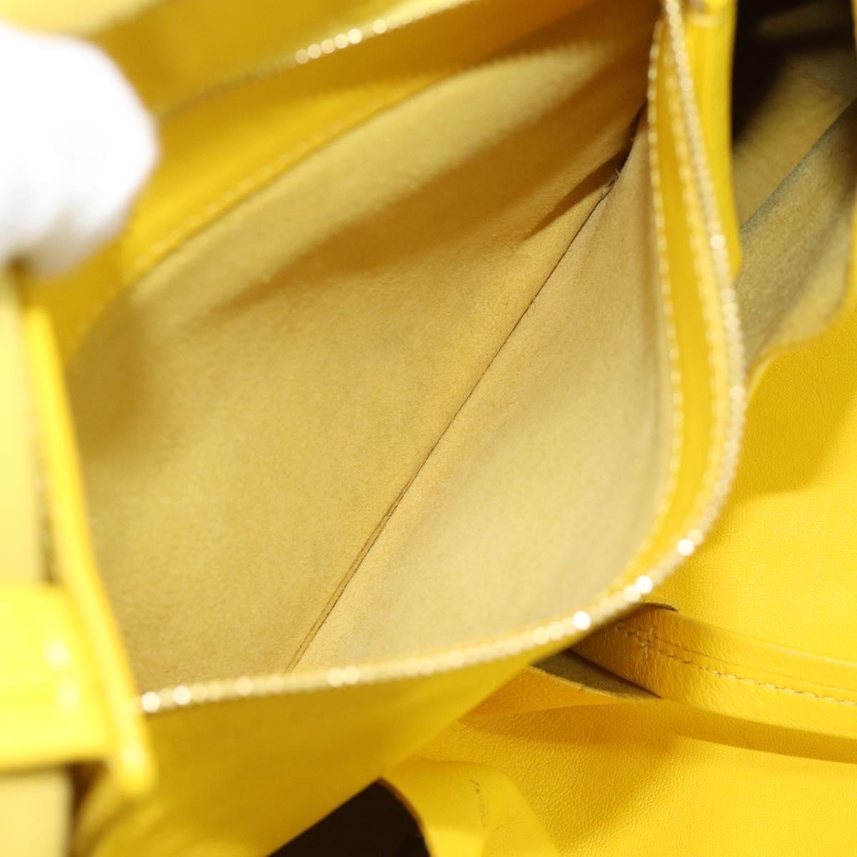 CELINE Horizontalkava Tote Bag Leather Yellow Gold Auth ep14681