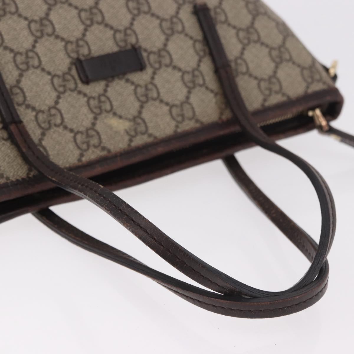 GUCCI GG Supreme Hand Bag PVC Beige Gold 353440 Auth ep14684
