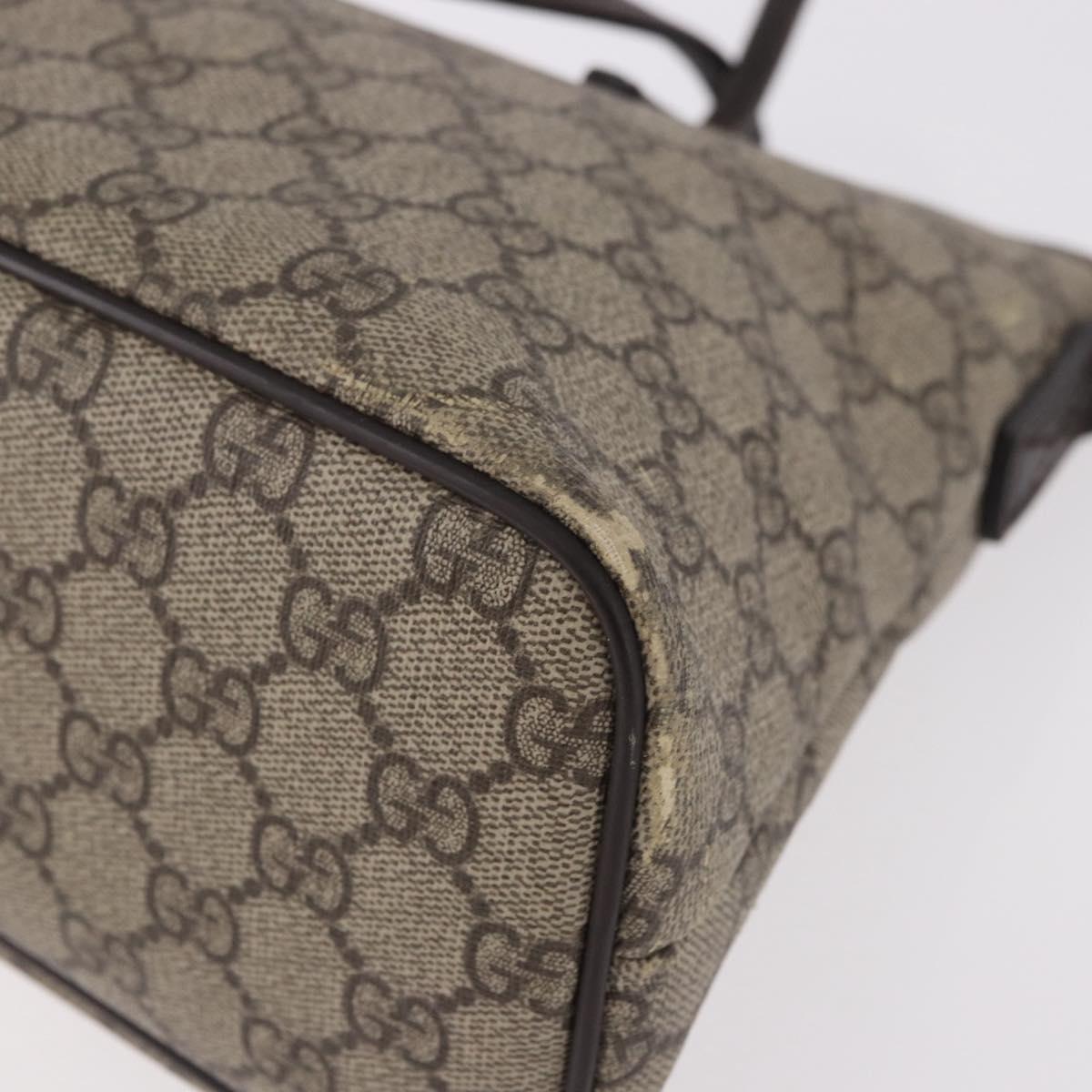 GUCCI GG Supreme Hand Bag PVC Beige Gold 353440 Auth ep14684
