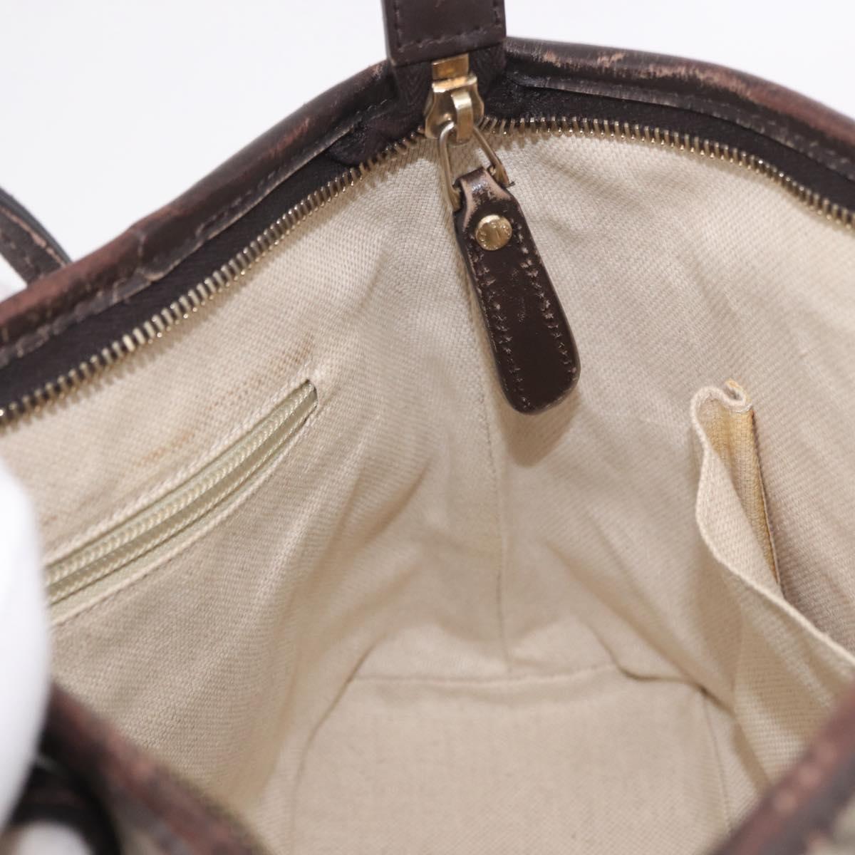GUCCI GG Supreme Hand Bag PVC Beige Gold 353440 Auth ep14684