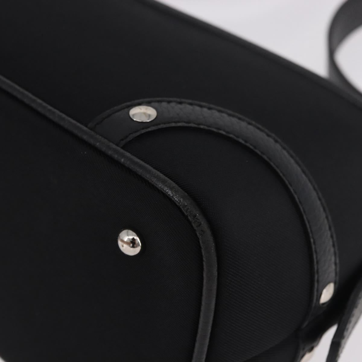BURBERRY Nova Check Hand Bag Canvas Black Silver Auth ep14686V
