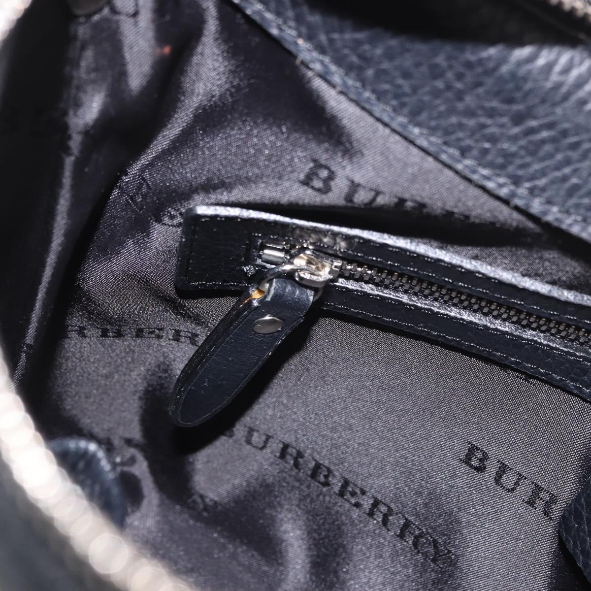 BURBERRY Nova Check Hand Bag Canvas Black Silver Auth ep14686V