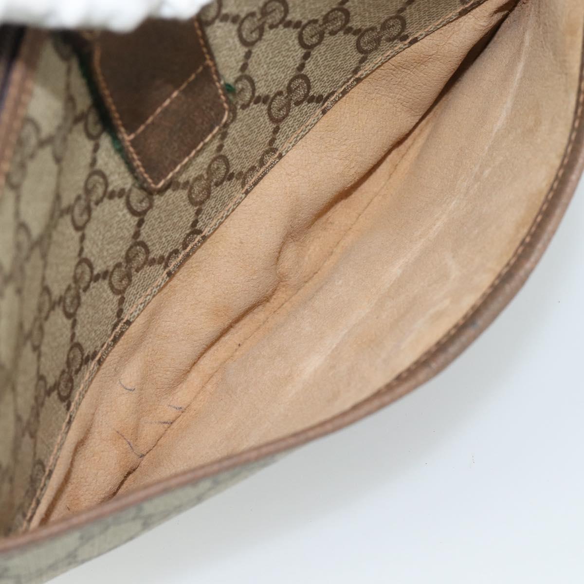 GUCCI GG Supreme Web Sherry Line Bag PVC Beige Gold 89 02 032 Auth ep14687