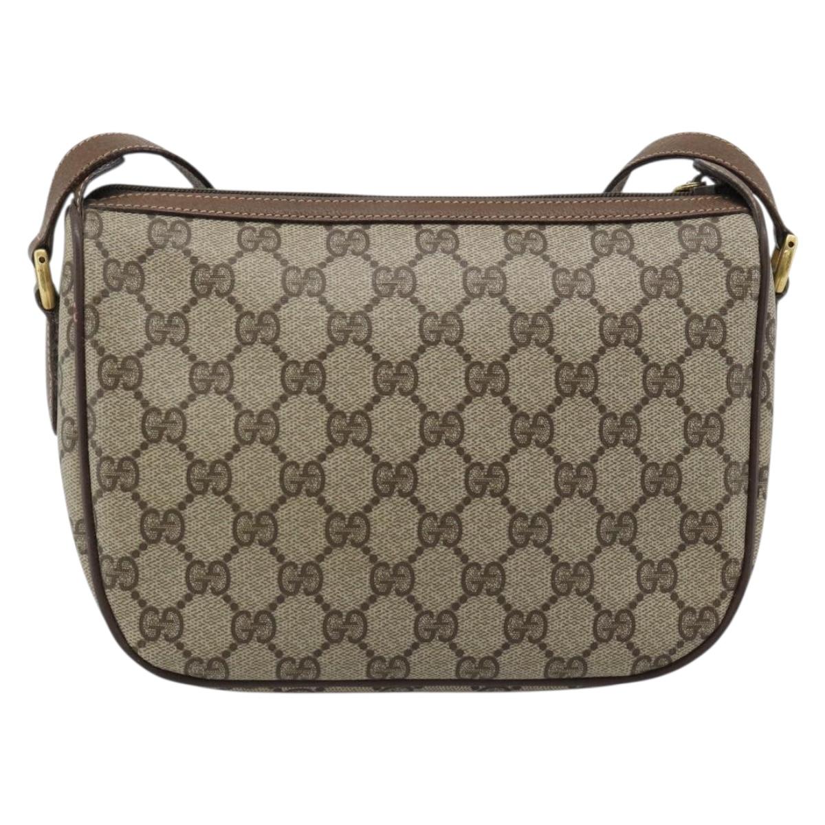 GUCCI GG Supreme Web Sherry Line Bag PVC Beige Gold 89 02 032 Auth ep14687