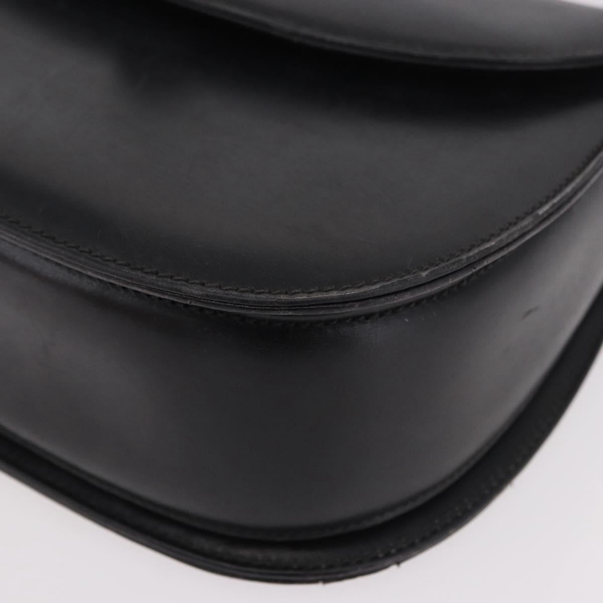 GUCCI Bamboo Hand Bag Leather Black Gold Auth ep14689A