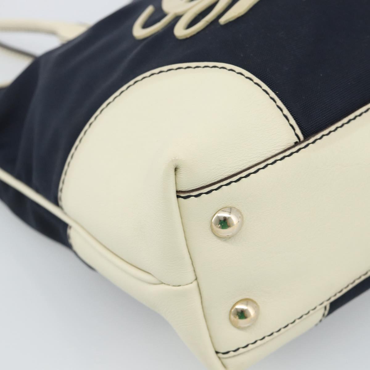 GUCCI Tote Bag Canvas Navy Gold 170007 Auth ep14690