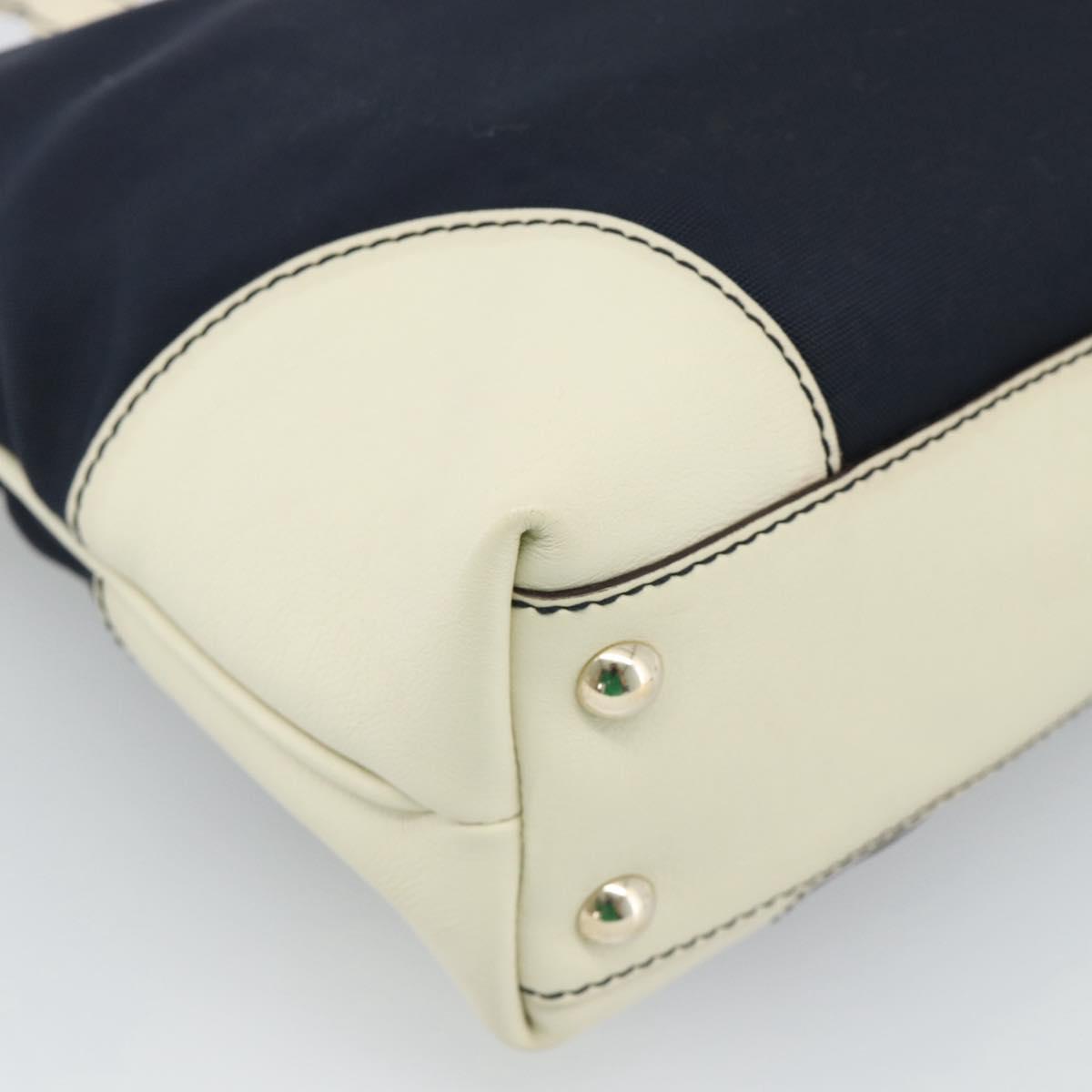 GUCCI Tote Bag Canvas Navy Gold 170007 Auth ep14690