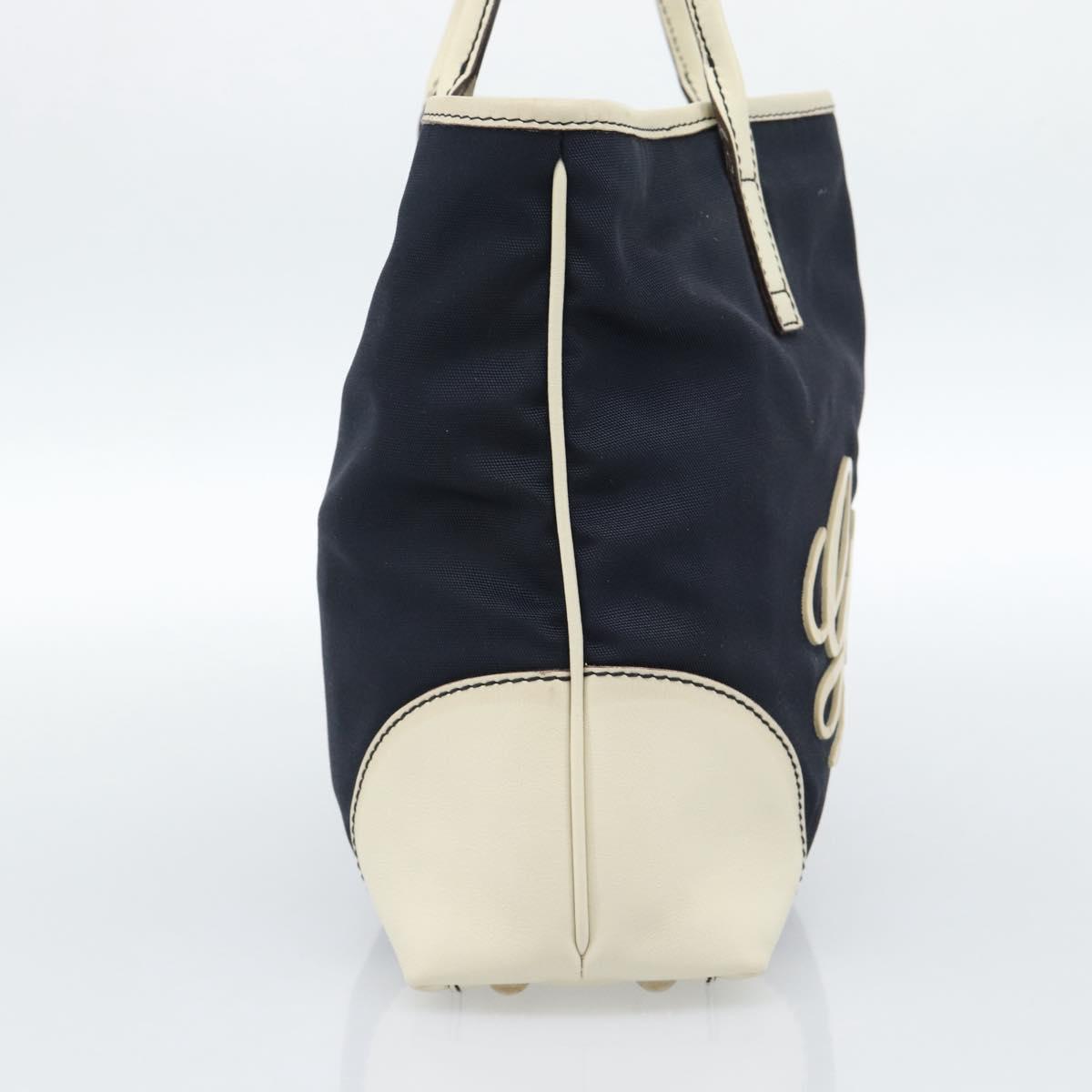 GUCCI Tote Bag Canvas Navy Gold 170007 Auth ep14690