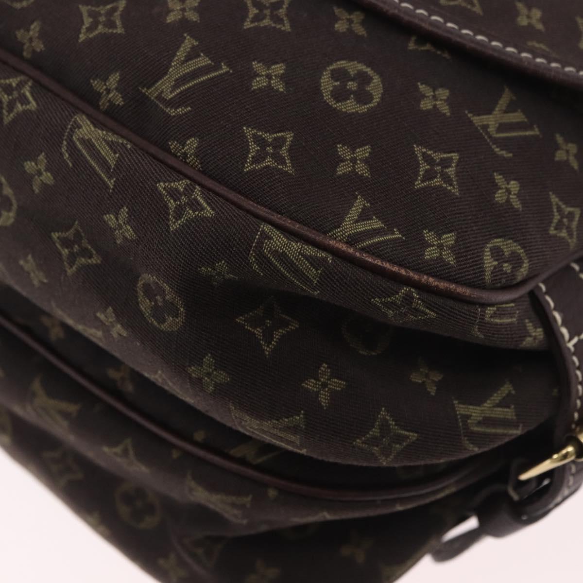LOUIS VUITTON Monogram Mini Lin Saumur PM Bag Brown M95227 LV Auth ep14693V