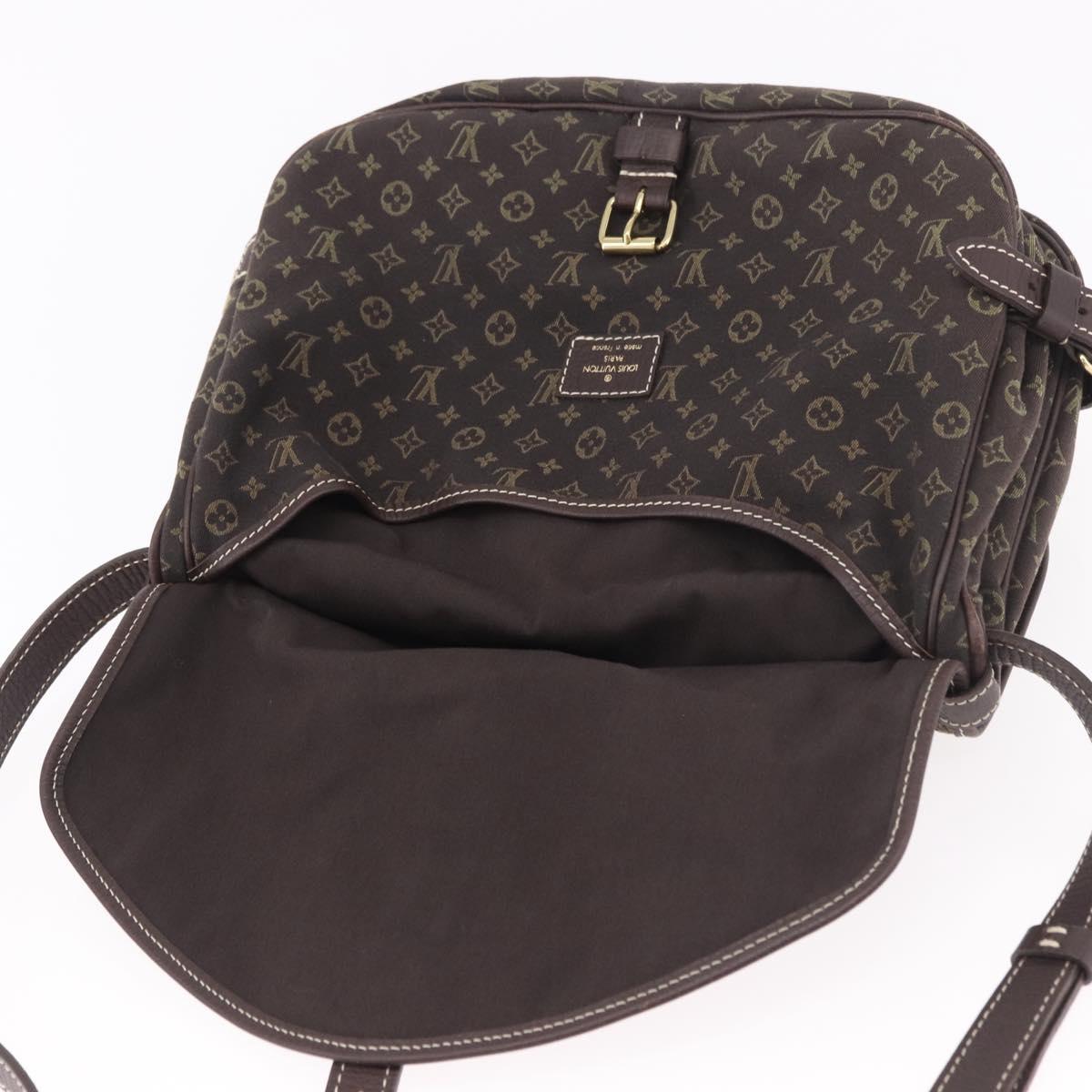 LOUIS VUITTON Monogram Mini Lin Saumur PM Bag Brown M95227 LV Auth ep14693V