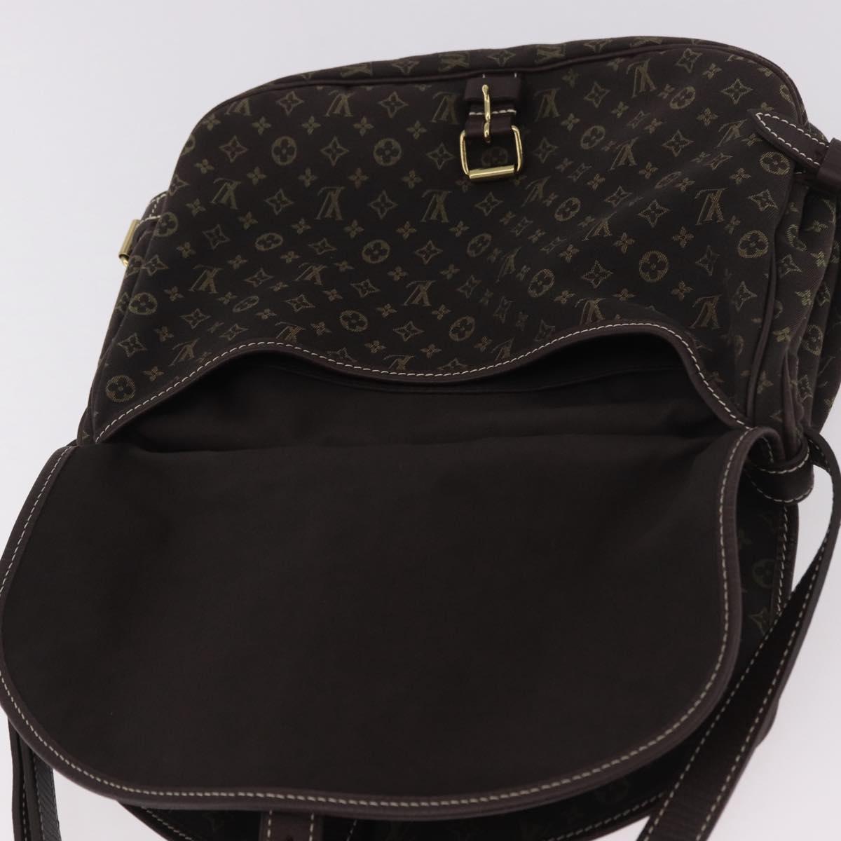 LOUIS VUITTON Monogram Mini Lin Saumur PM Bag Brown M95227 LV Auth ep14693V