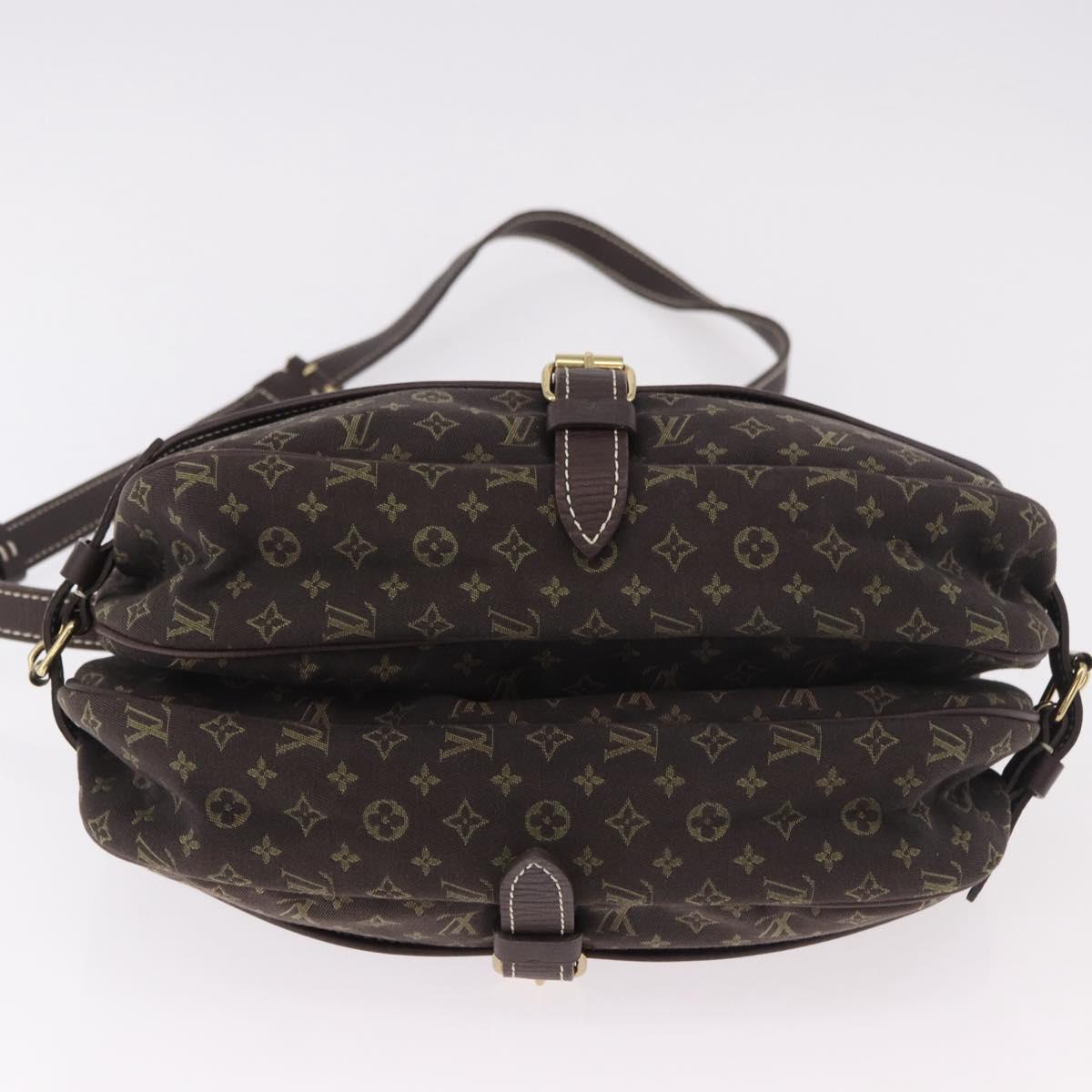 LOUIS VUITTON Monogram Mini Lin Saumur PM Bag Brown M95227 LV Auth ep14693V