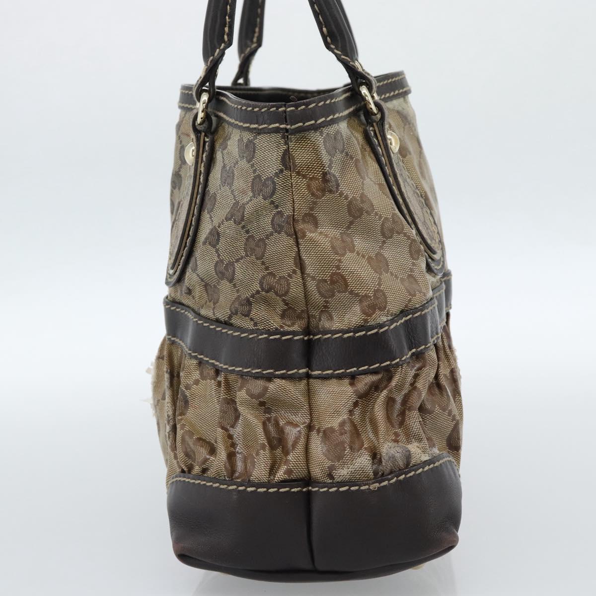 GUCCI GG Crystal Hand Bag Coated Canvas Beige Gold 223964 Auth ep14695