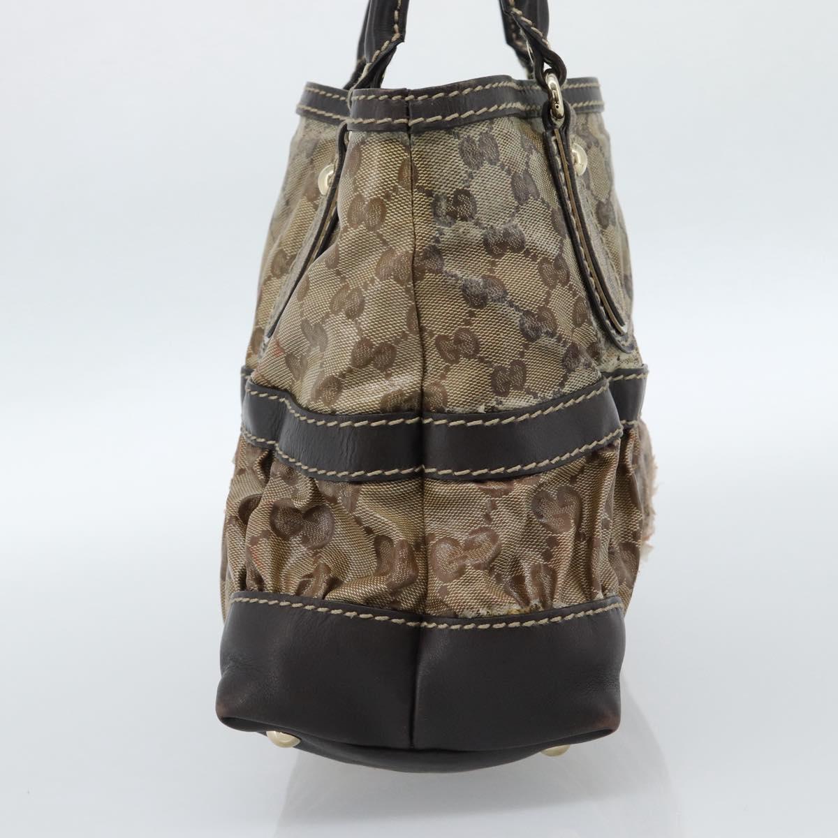 GUCCI GG Crystal Hand Bag Coated Canvas Beige Gold 223964 Auth ep14695