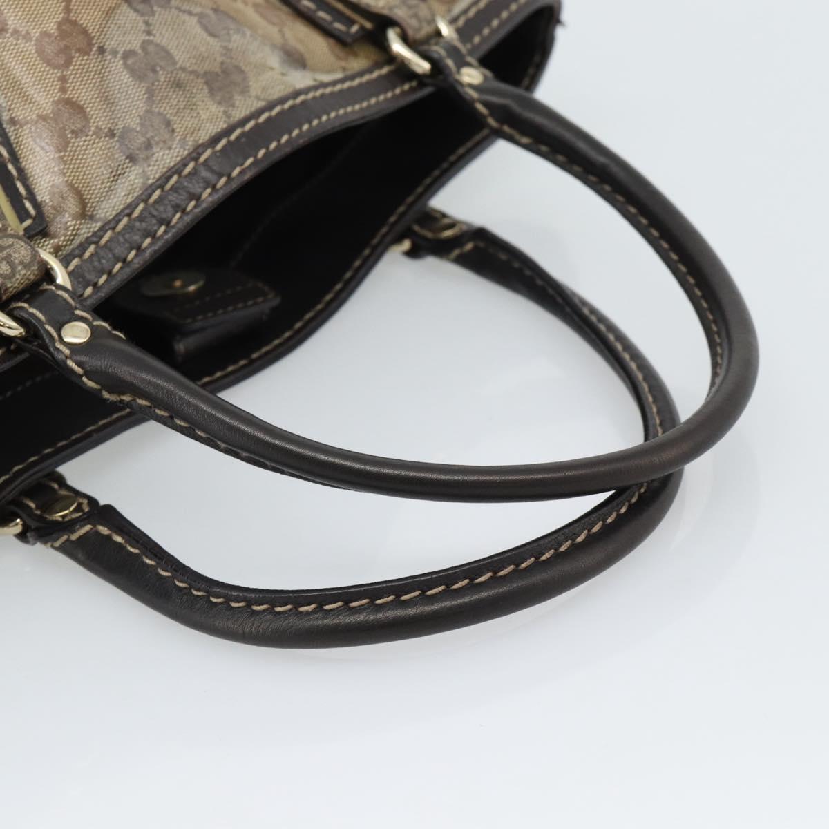 GUCCI GG Crystal Hand Bag Coated Canvas Beige Gold 223964 Auth ep14695