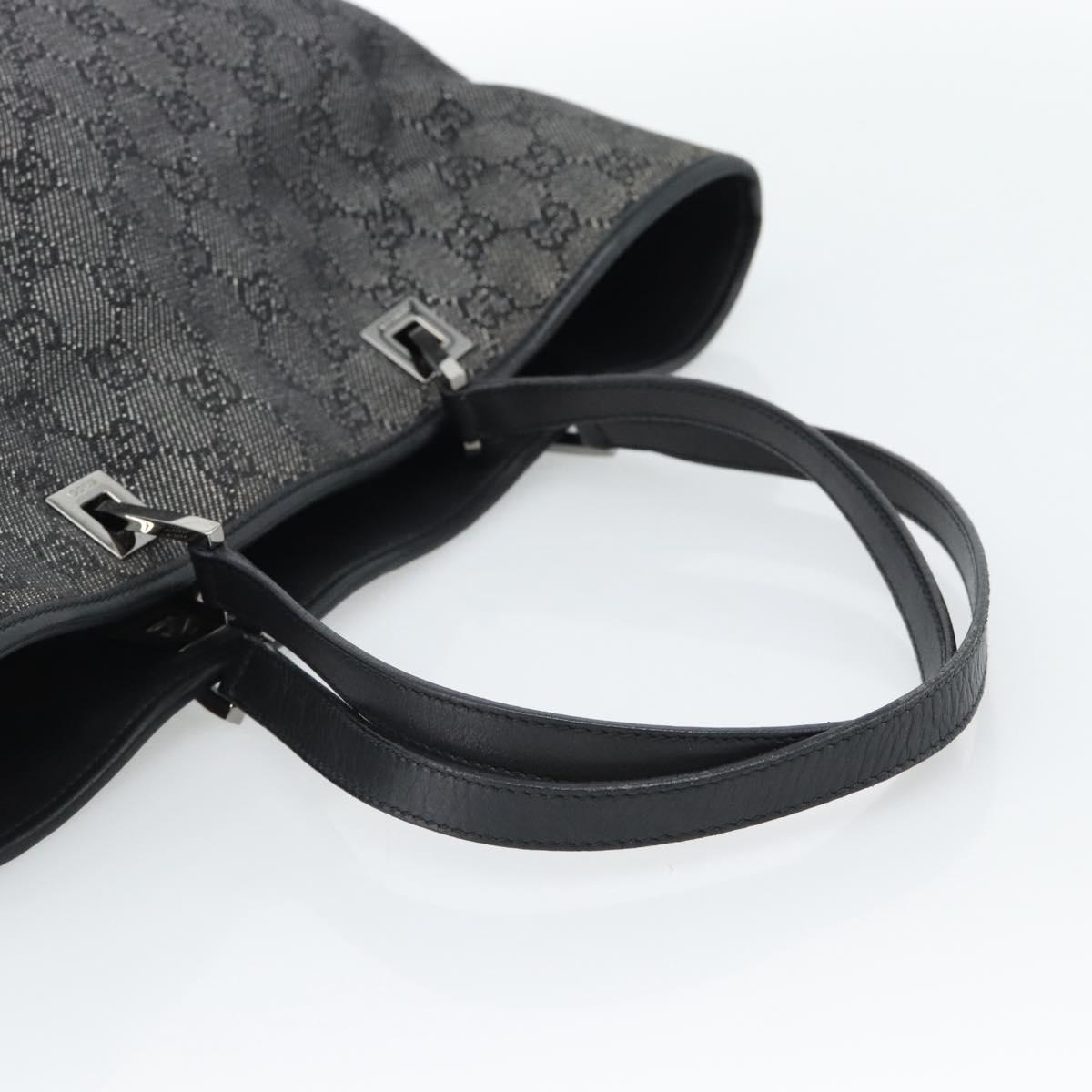 GUCCI GG Canvas Tote Bag Gray Silver 31243 Auth ep14697