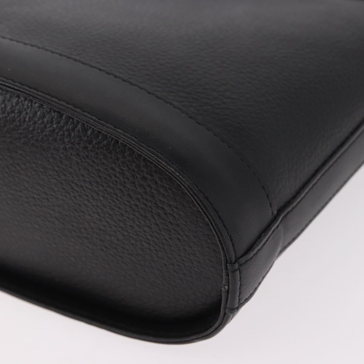Burberrys Shoulder Bag Leather Black Gold Auth ep14701