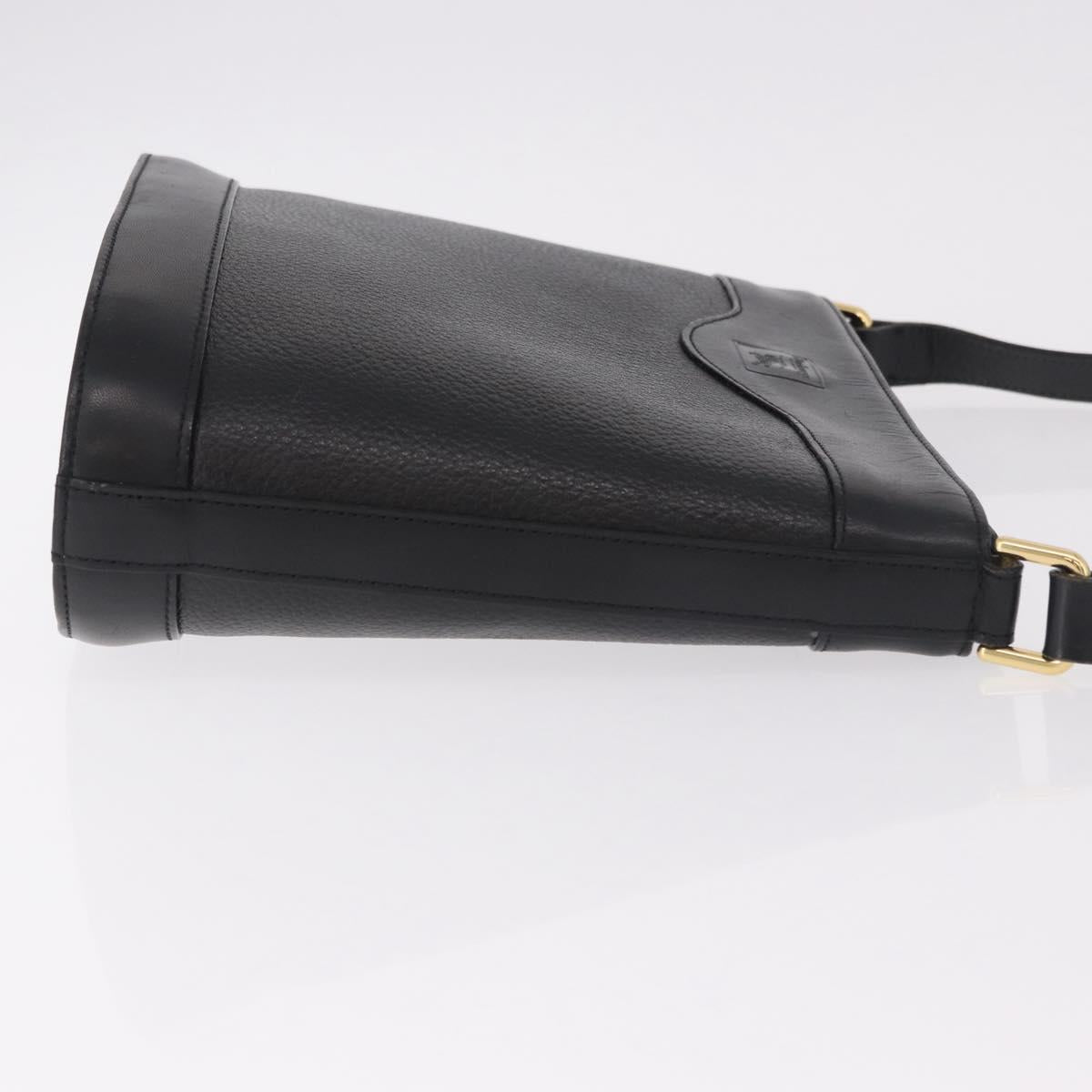 Burberrys Shoulder Bag Leather Black Gold Auth ep14701