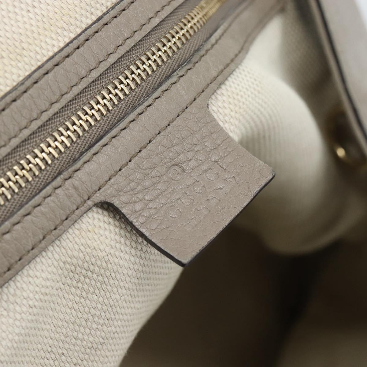 GUCCI Soho Hand Bag Leather Gray Gold 282309 Auth ep14702