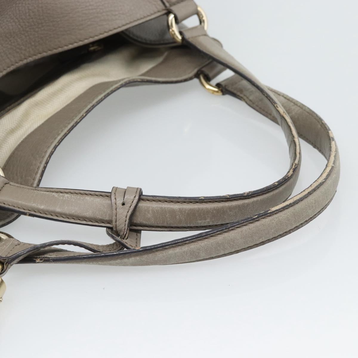 GUCCI Soho Hand Bag Leather Gray Gold 282309 Auth ep14702