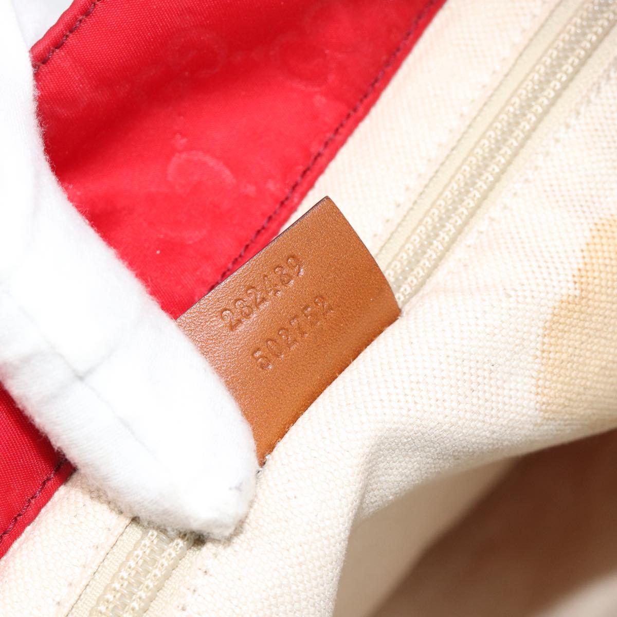 GUCCI GG Canvas Guccissima Tote Bag Nylon Red 282439 Auth ep14706