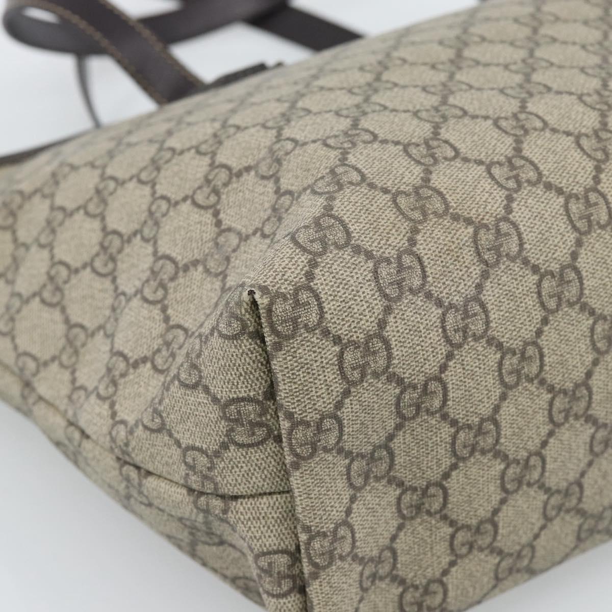 GUCCI GG Supreme Tote Bag PVC Beige 211137 Auth ep14707