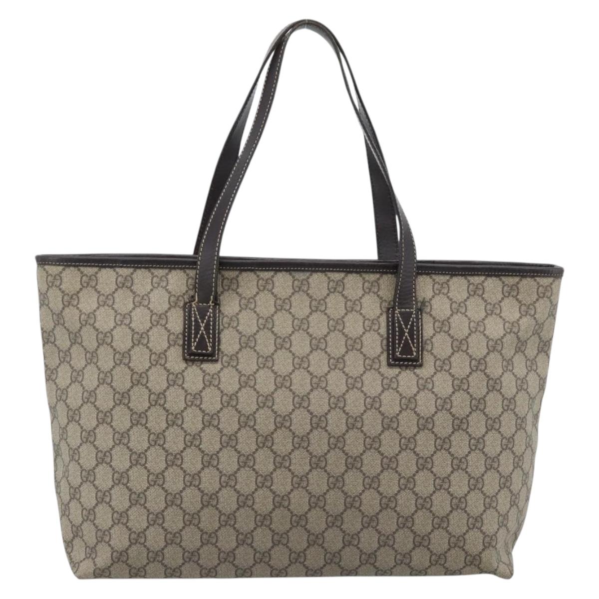 GUCCI GG Supreme Tote Bag PVC Beige 211137 Auth ep14707