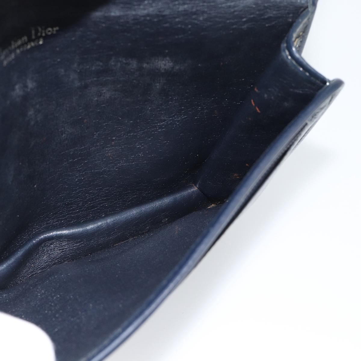 Christian Dior Trotter Canvas Clutch Bag Navy Gold Auth ep14711