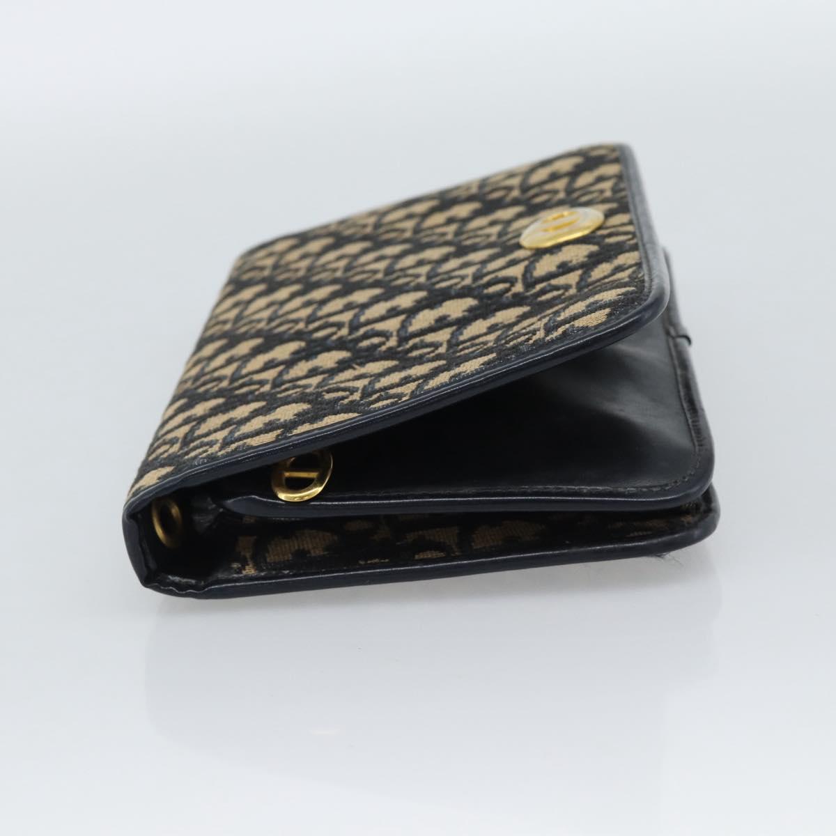 Christian Dior Trotter Canvas Clutch Bag Navy Gold Auth ep14711