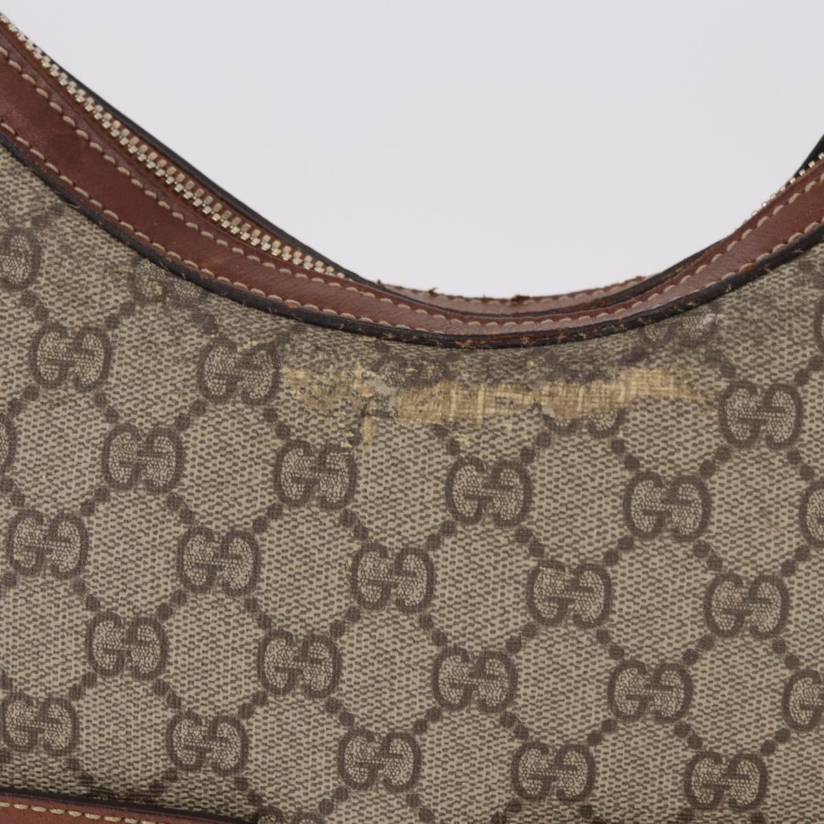 GUCCI GG Supreme Shoulder Bag PVC Beige Gold 414930 Auth ep14713