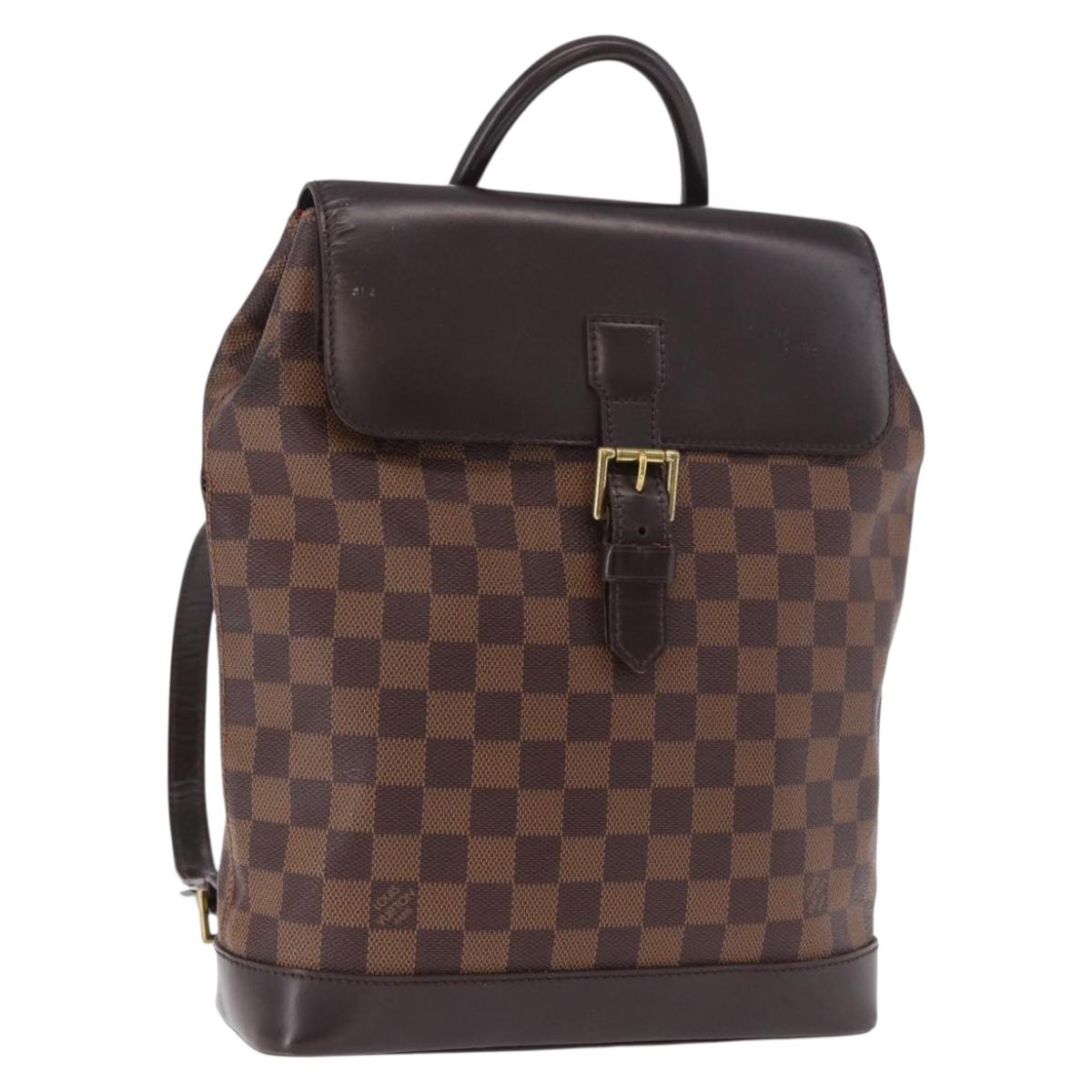 LOUIS VUITTON Damier Ebene Soho Backpack N51132 LV Auth ep14717