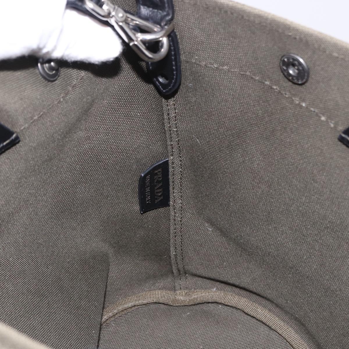 PRADA Hand Bag Denim 2way Navy Silver Auth ep14719A