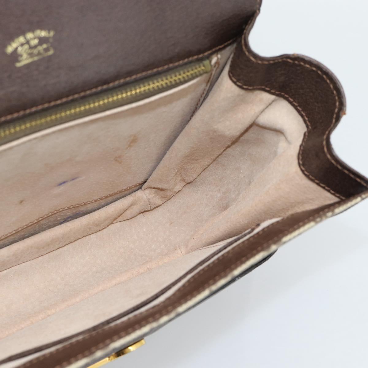 GUCCI GG Supreme Shoulder Bag PVC Beige Gold Auth ep14725