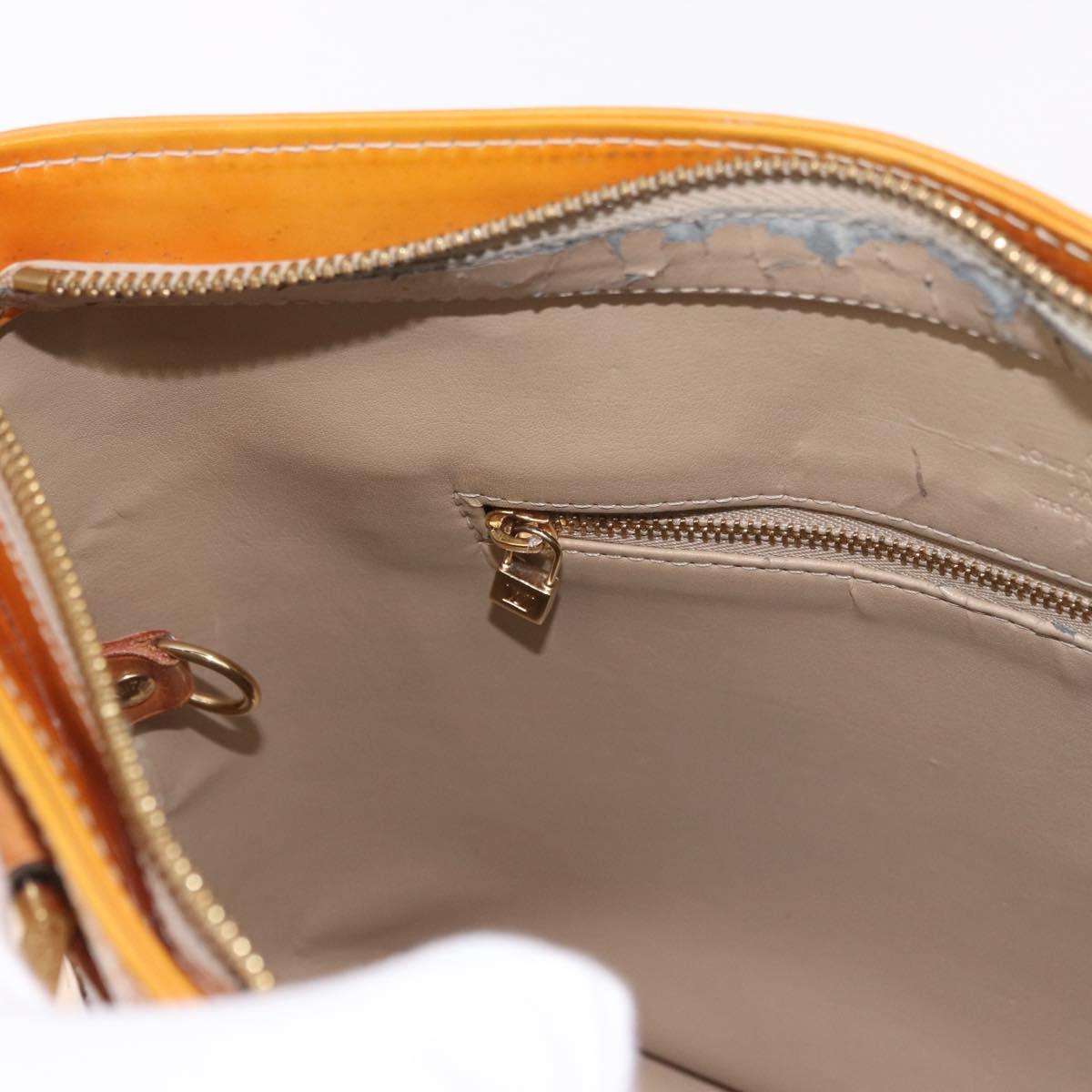 LOUIS VUITTON Monogram Vernis Houston Hand Bag Beige M91004 LV Auth ep14730