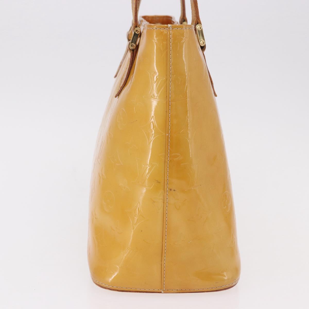 LOUIS VUITTON Monogram Vernis Houston Hand Bag Beige M91004 LV Auth ep14730