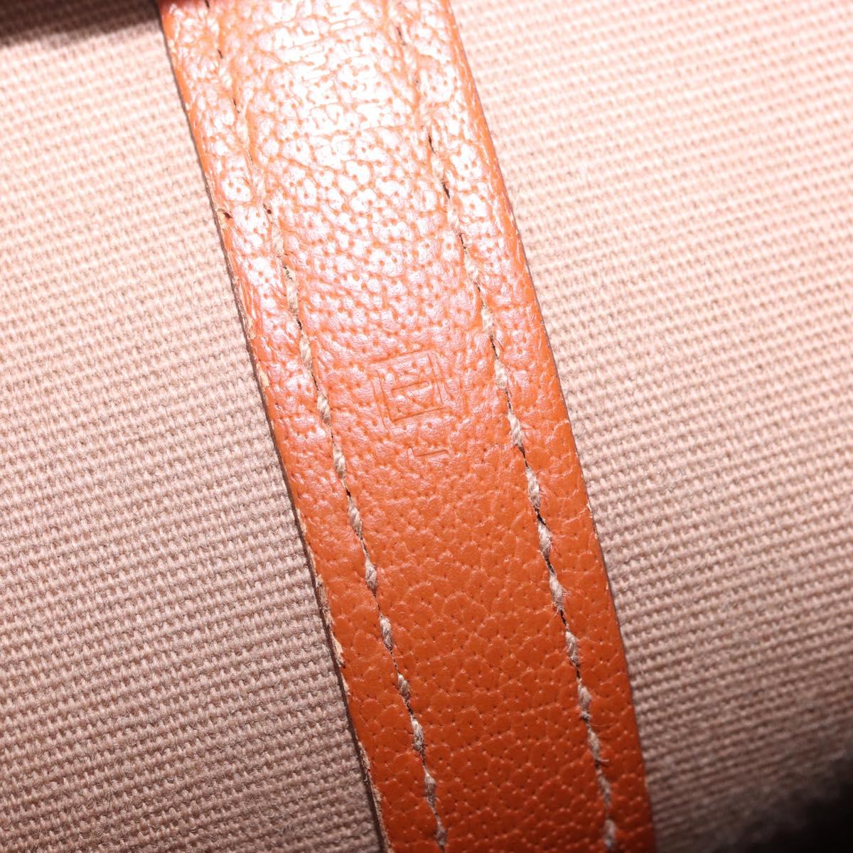 HERMES Garden Party MM Tote Bag Canvas Orange Silver Auth ep14731SAV
