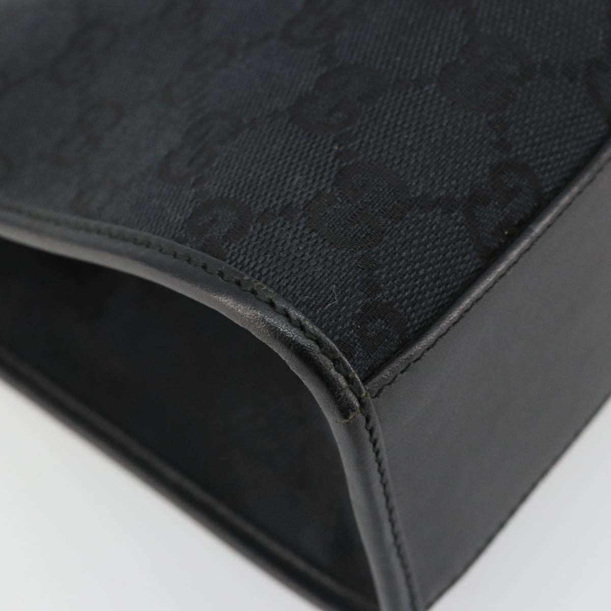 GUCCI GG Canvas Jackie Hand Bag Black Silver 002 1068 Auth ep14736A