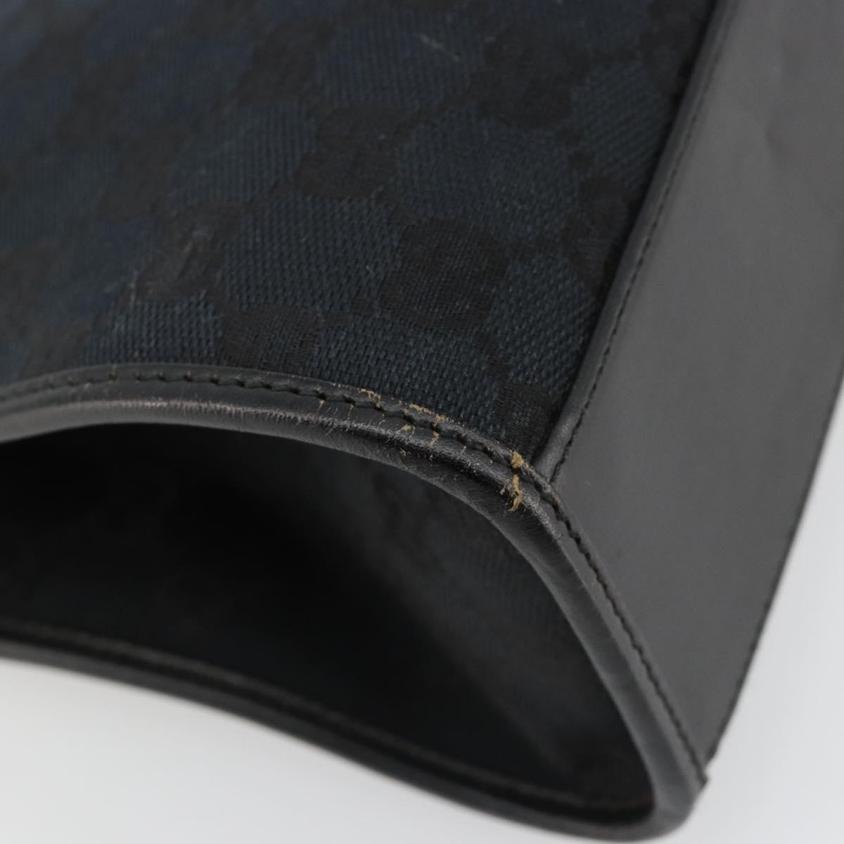 GUCCI GG Canvas Jackie Hand Bag Black Silver 002 1068 Auth ep14736A