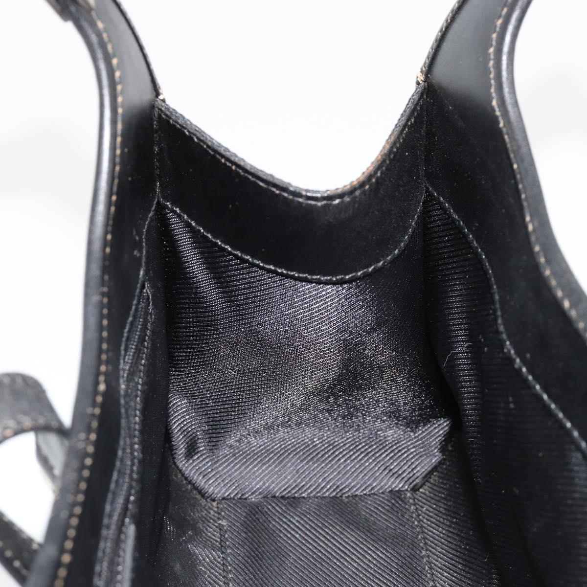 GUCCI GG Canvas Jackie Hand Bag Black Silver 002 1068 Auth ep14736A