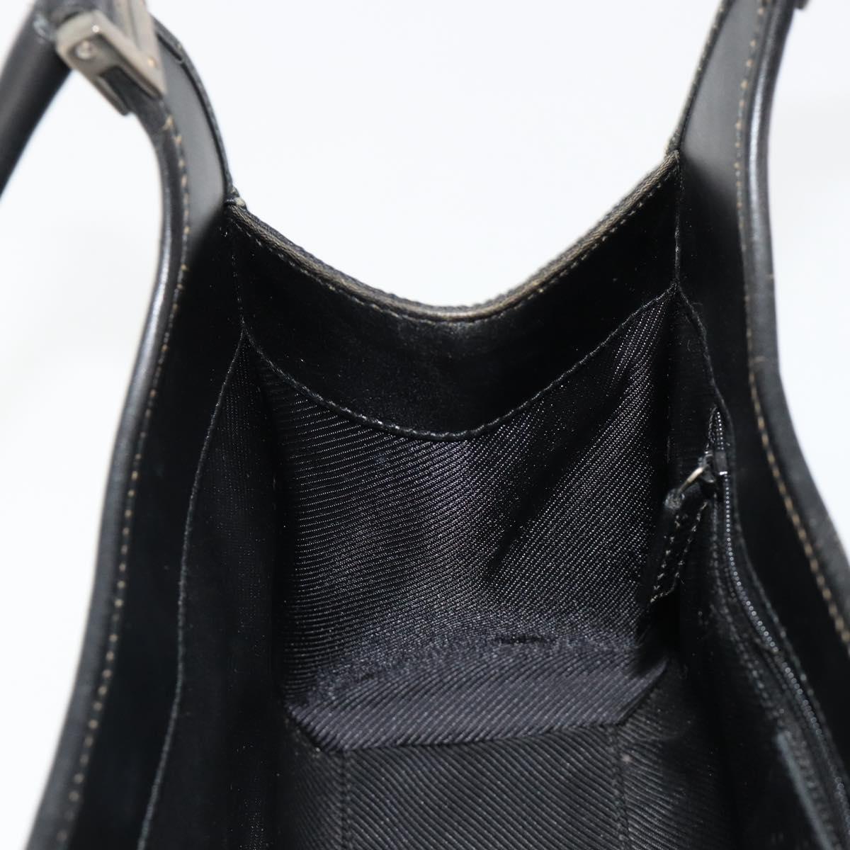GUCCI GG Canvas Jackie Hand Bag Black Silver 002 1068 Auth ep14736A